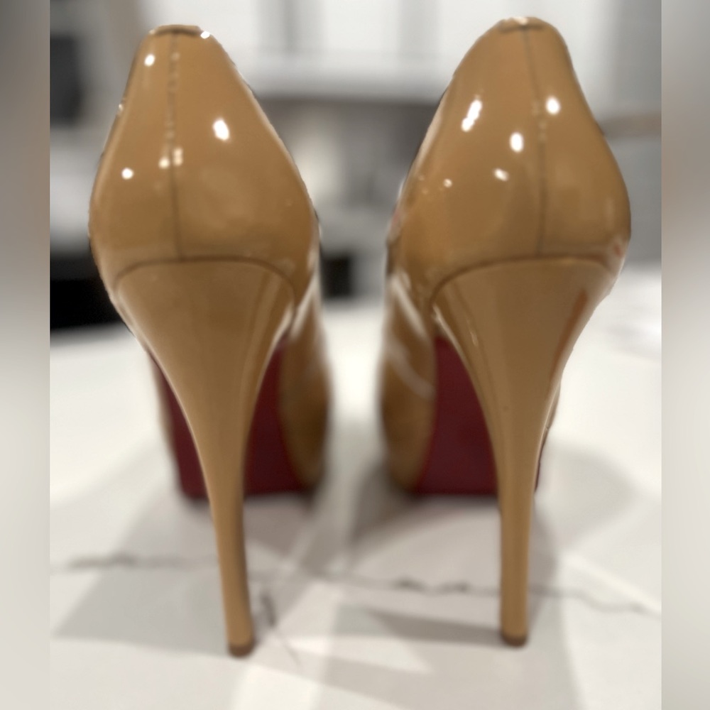 CHRISTIAN LOUBOUTIN BIANCA 120 NUDE PLATFORM STILETTO HEEL PUMPS - Picture 5 of 11